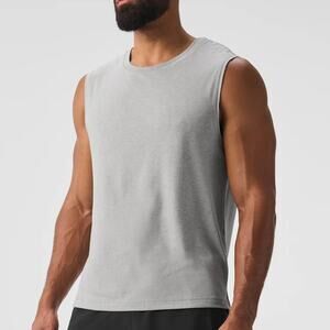 Alo Men's The Triumph Muscle Tank Athletic Heather Grey size S NWT